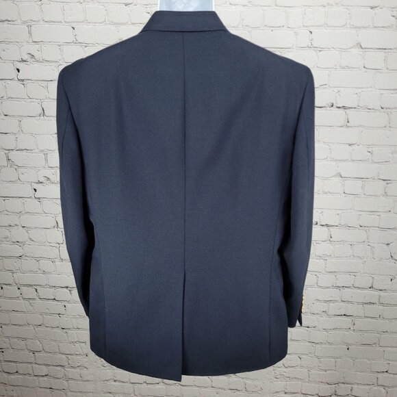 Trophy Club Navy 2 Gold Button Single Vented Notch Blazer Sport Coat 43R - Picture 2 of 15